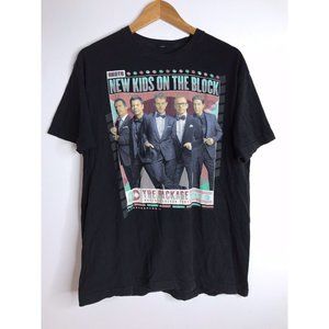 New Kids On The Block 2013 XL Black Tour T-Shirt with Dates Double Sided -not cd